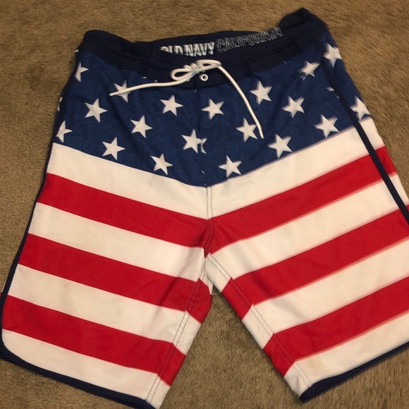 old navy american flag swim trunks